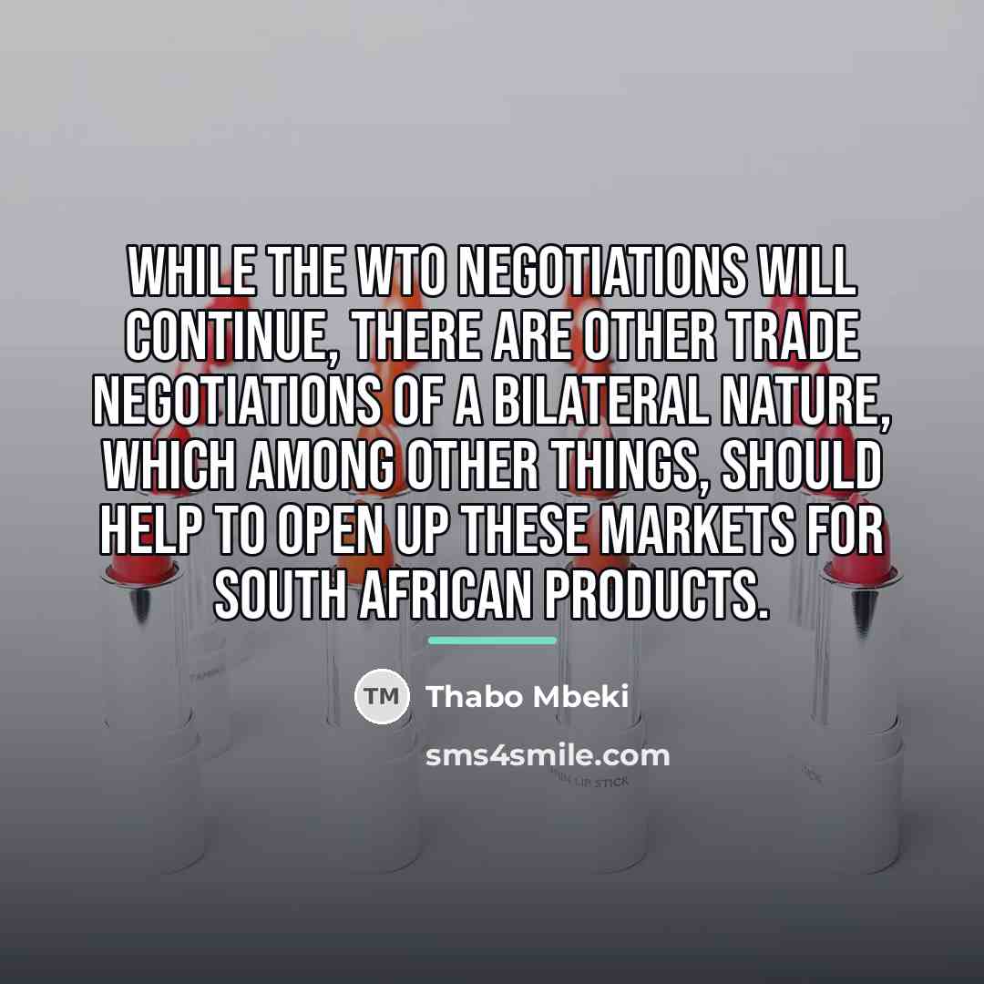 “While the WTO negotiations will continue, there are other trade…” quote by Thabo Mbeki