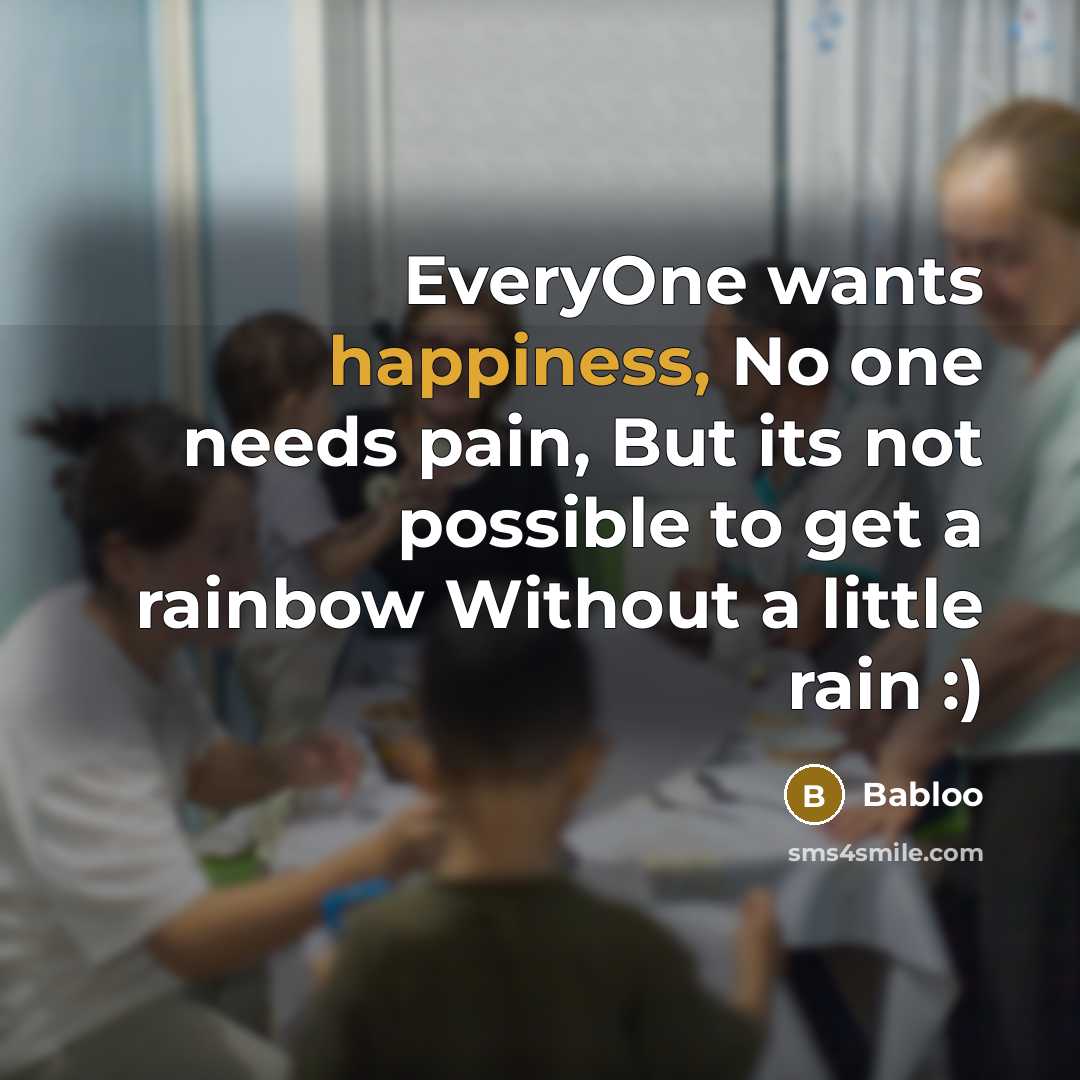 “EveryOne wants happiness, No one needs pain, But its not…” quote by Babloo