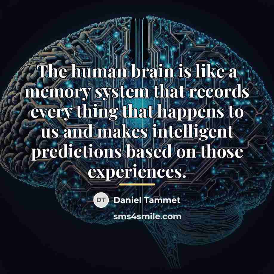 “The human brain is like a memory system that records…” quote by Daniel Tammet