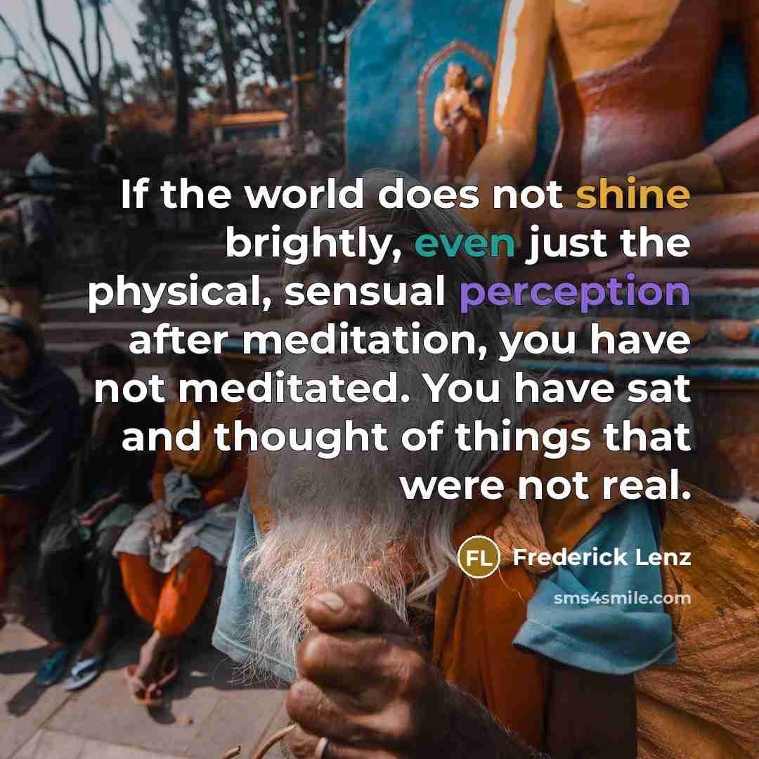 “If the world does not shine brightly, even just the…” quote by Frederick Lenz