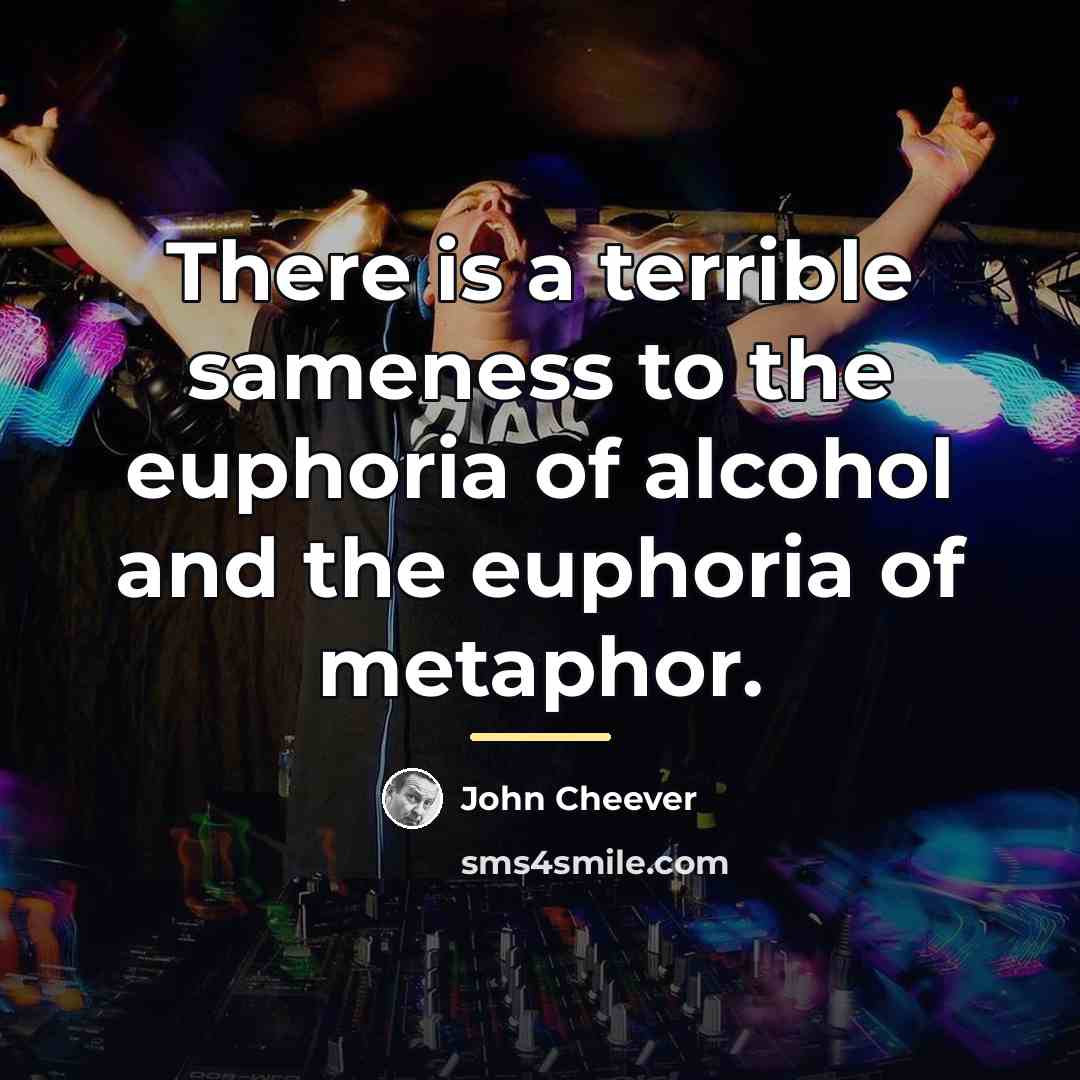 “There is a terrible sameness to the euphoria of alcohol…” quote by John Cheever