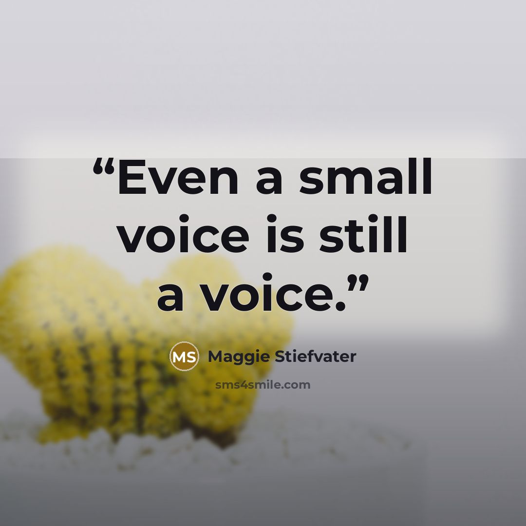 “Even a small voice is still a voice.” quote by Maggie Stiefvater
