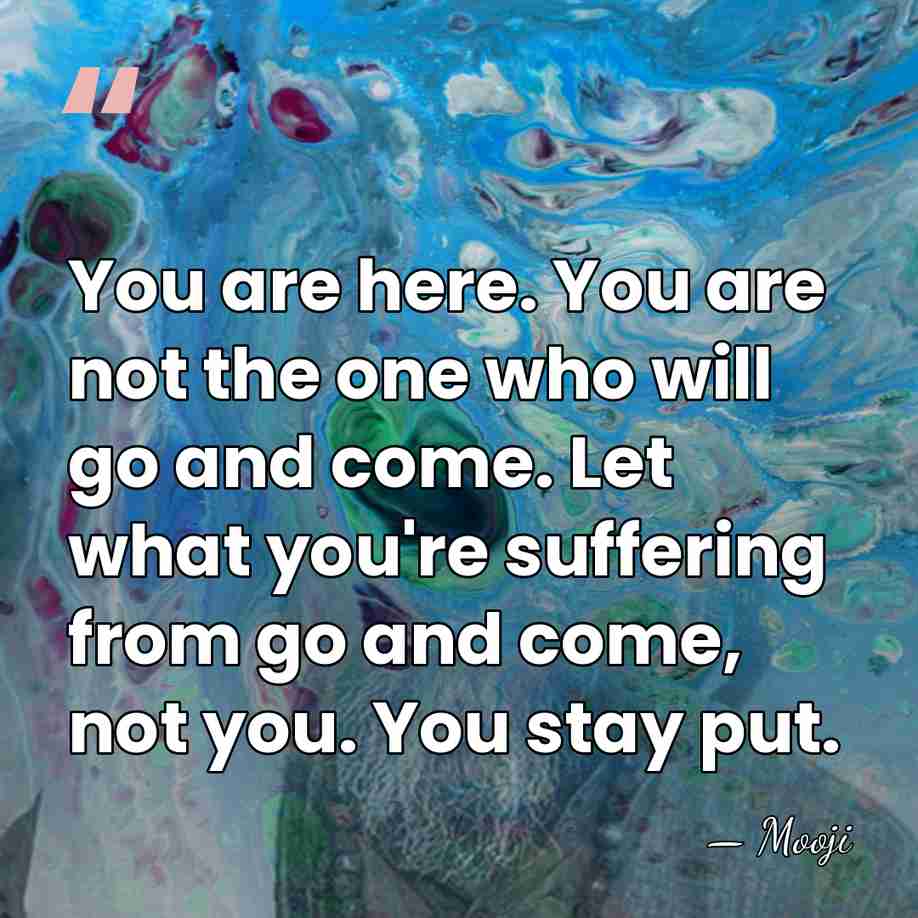You are here. You are not the one who will go and&hellip; - Mooji
