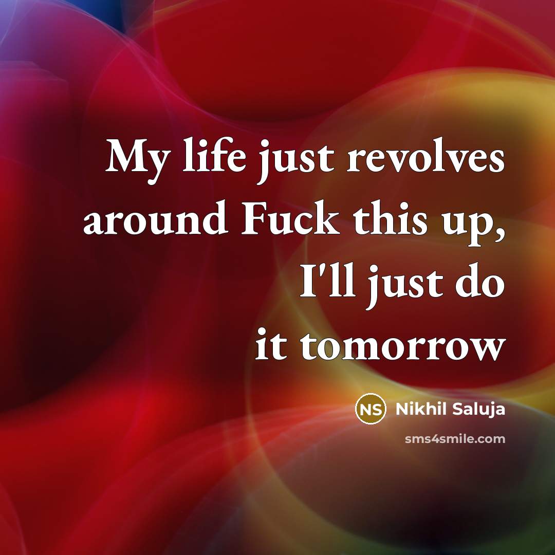 “My life just revolves around Fuck this up, I'll just…” quote by Nikhil Saluja