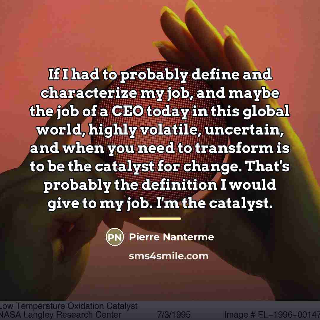 “If I had to probably define and characterize my job,…” quote by Pierre Nanterme