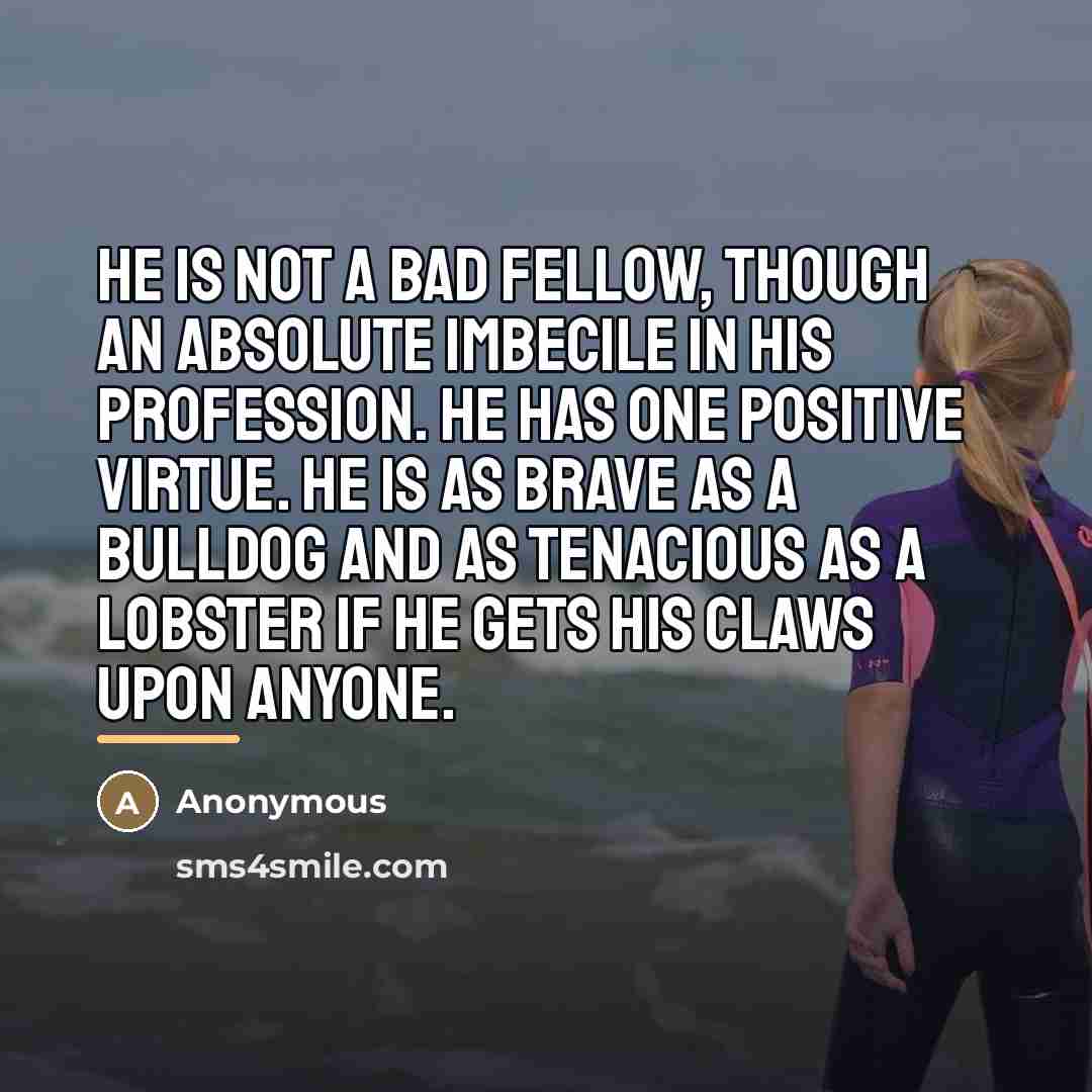 “He is not a bad fellow, though an absolute imbecile…” quote by Anonymous