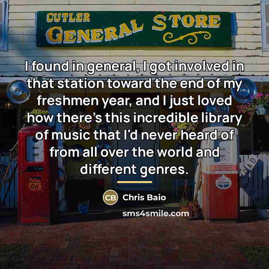 “I found in general, I got involved in that station…” quote by Chris Baio