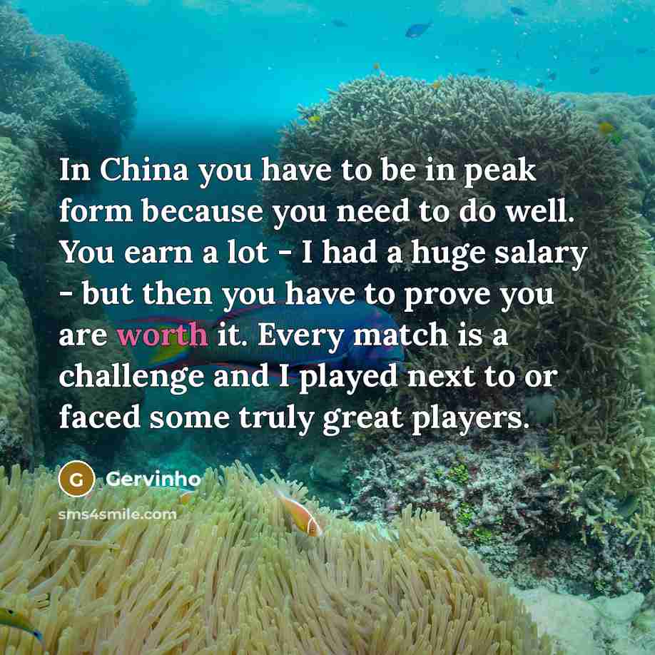 “In China you have to be in peak form because…” quote by Gervinho