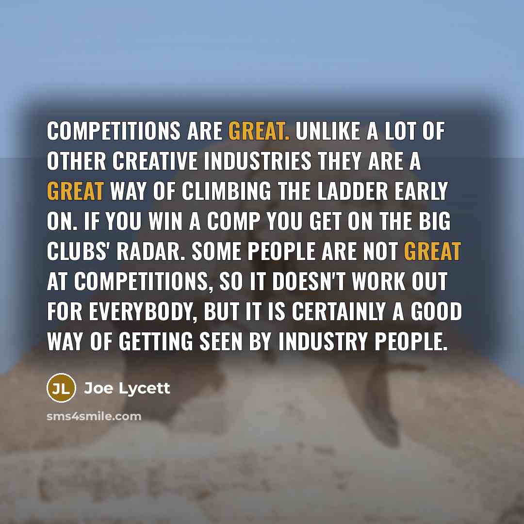 “Competitions are great. Unlike a lot of other creative industries…” quote by Joe Lycett