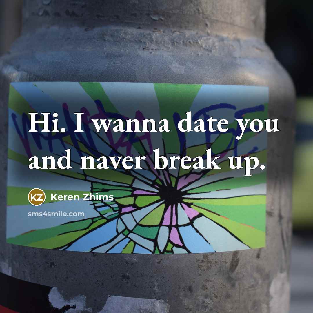“Hi. I wanna date you and naver break up.” quote by Keren Zhims