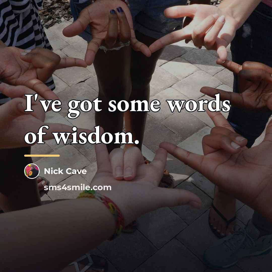“I've got some words of wisdom.…” quote by Nick Cave