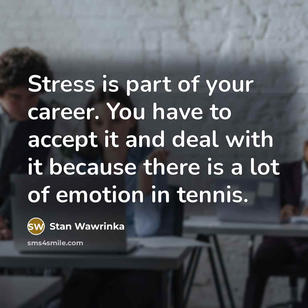 “Stress is part of your career. You have to accept…” quote by Stan Wawrinka