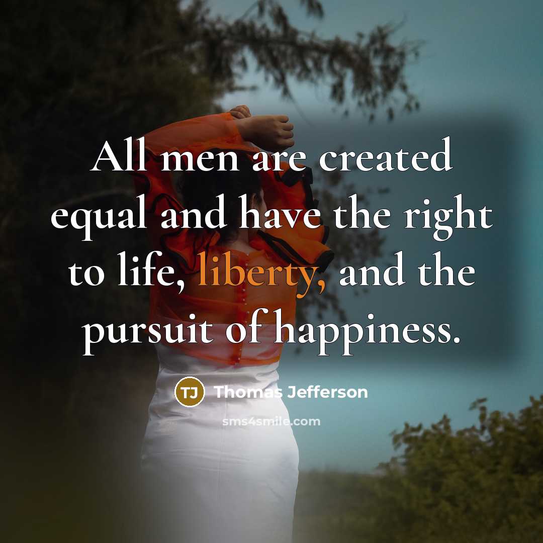 “All men are created equal and have the right to…” quote by Thomas Jefferson