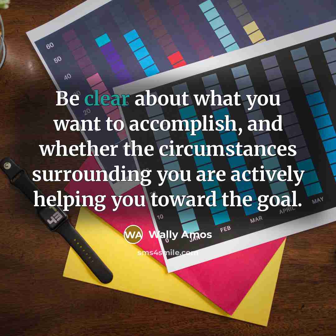 “Be clear about what you want to accomplish, and whether…” quote by Wally Amos
