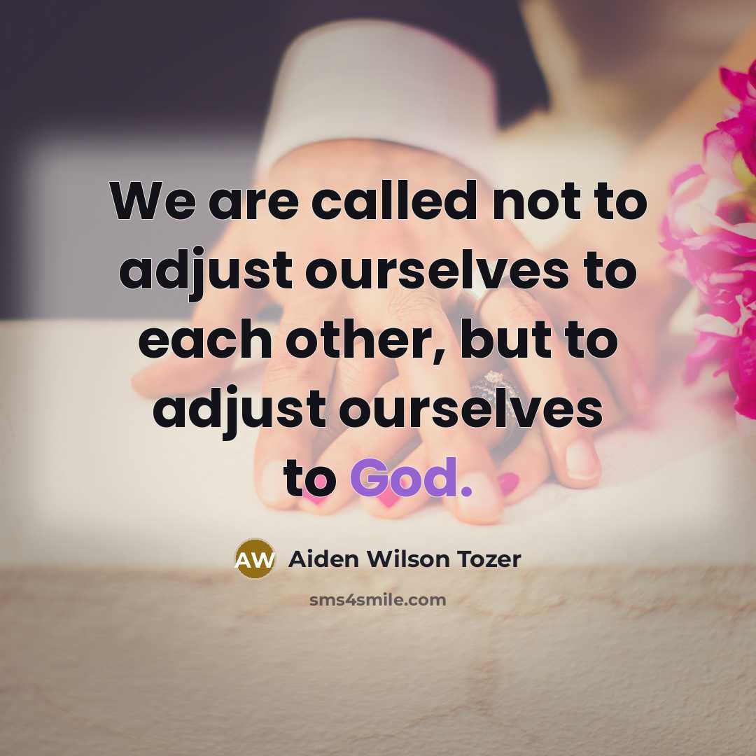 “We are called not to adjust ourselves to each other,…” quote by Aiden Wilson Tozer