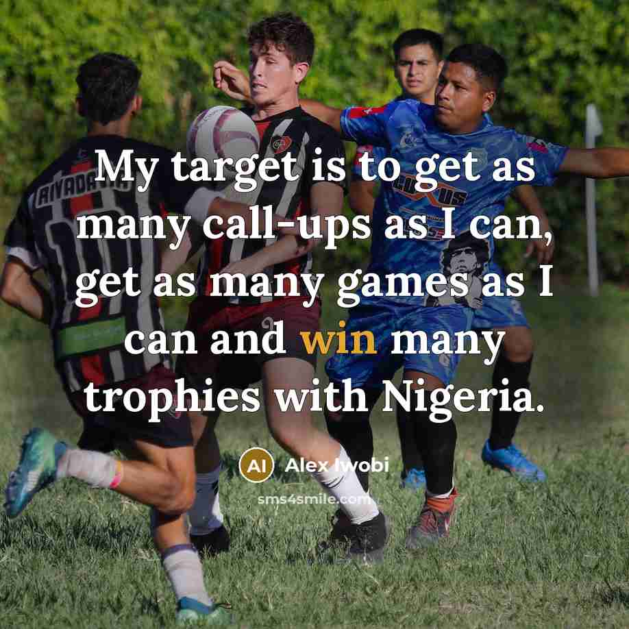 “My target is to get as many call-ups as I…” quote by Alex Iwobi