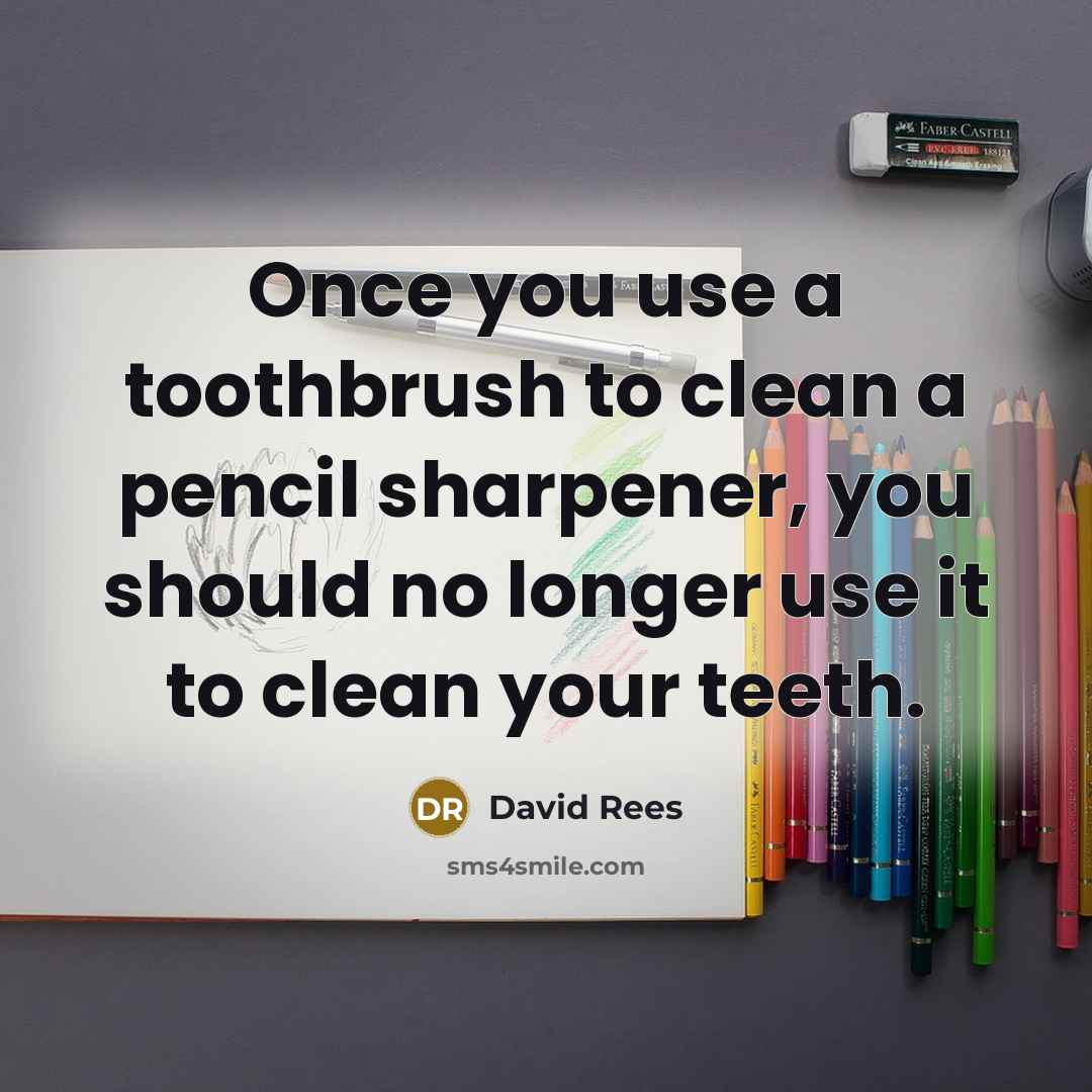 “Once you use a toothbrush to clean a pencil sharpener,…” quote by David Rees