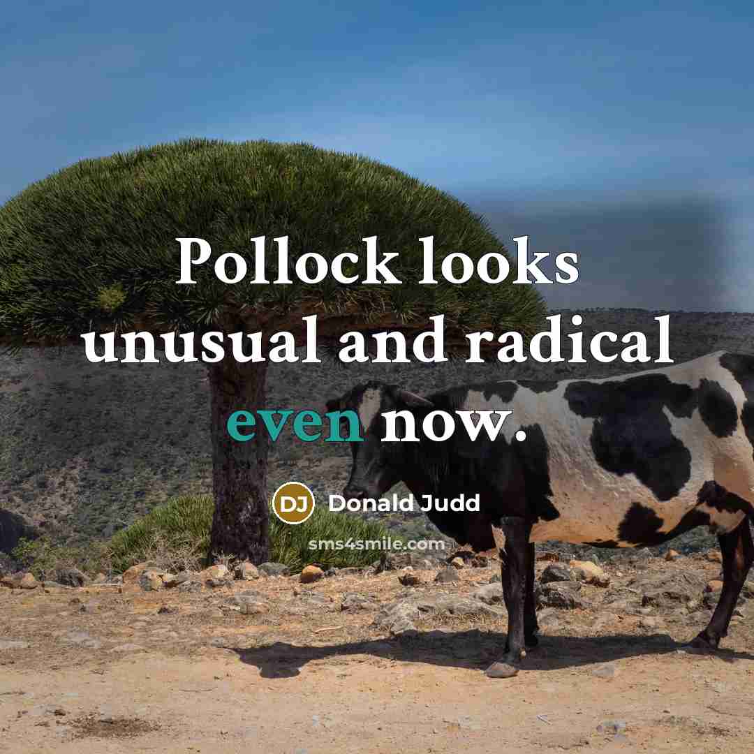 “Pollock looks unusual and radical even now.” quote by Donald Judd