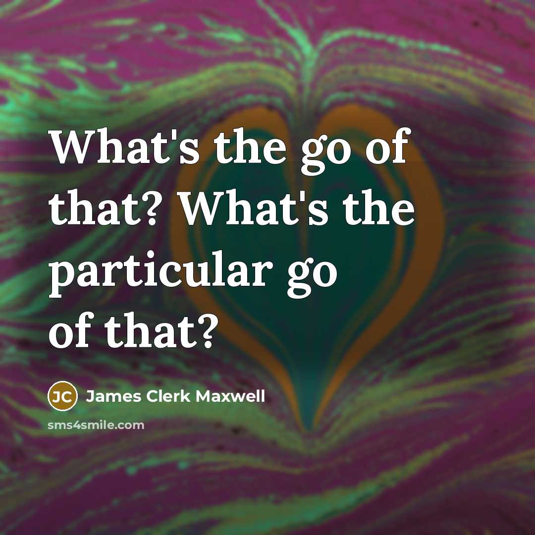 “What's the go of that? What's the particular go of…” quote by James Clerk Maxwell