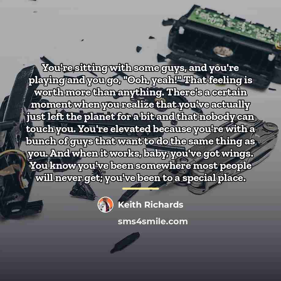 “You're sitting with some guys, and you're playing and you…” quote by Keith Richards