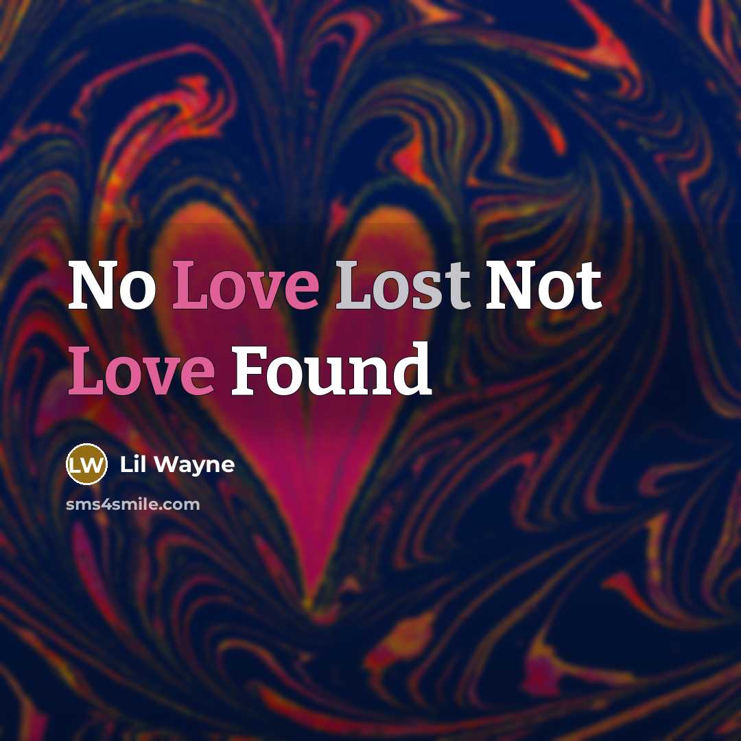 “No Love Lost Not Love Found” quote by Lil Wayne