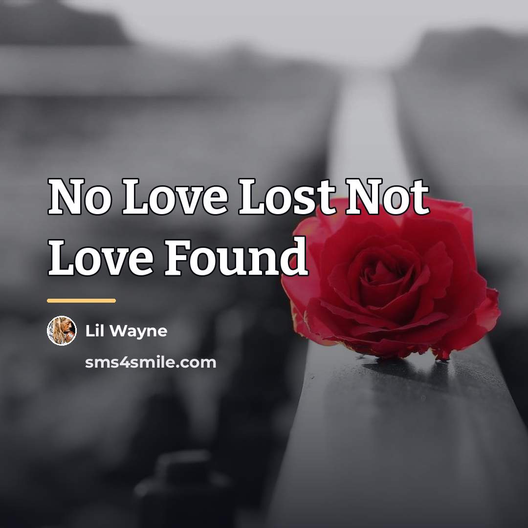“No Love Lost Not Love Found…” quote by Lil Wayne