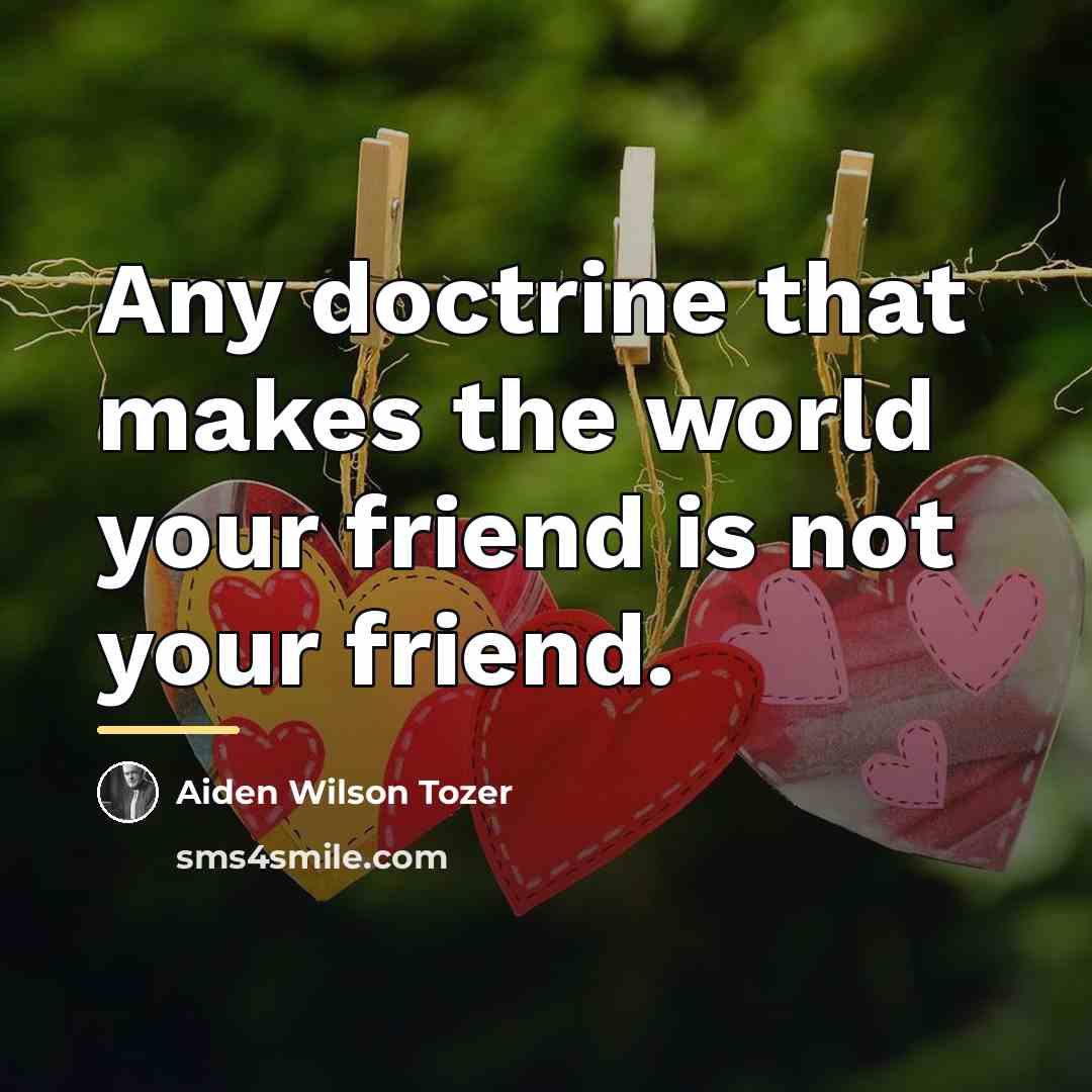 “Any doctrine that makes the world your friend is not…” quote by Aiden Wilson Tozer