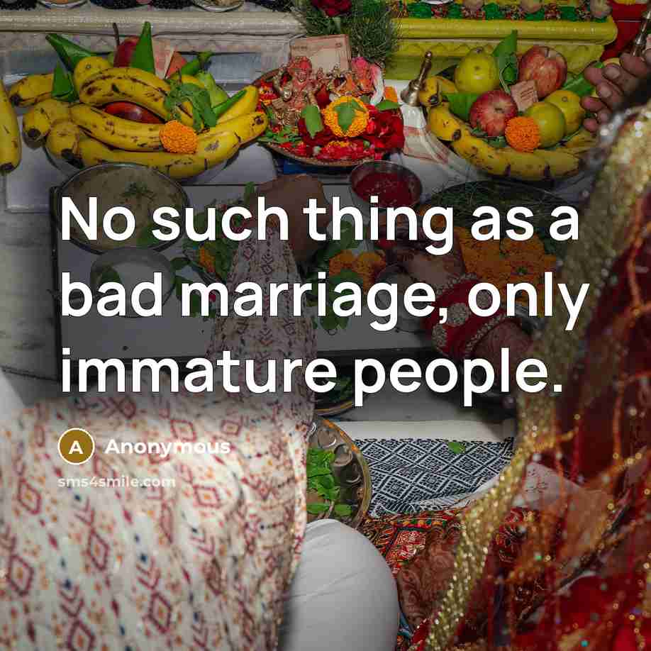 “No such thing as a bad marriage, only immature people.…” quote by Anonymous