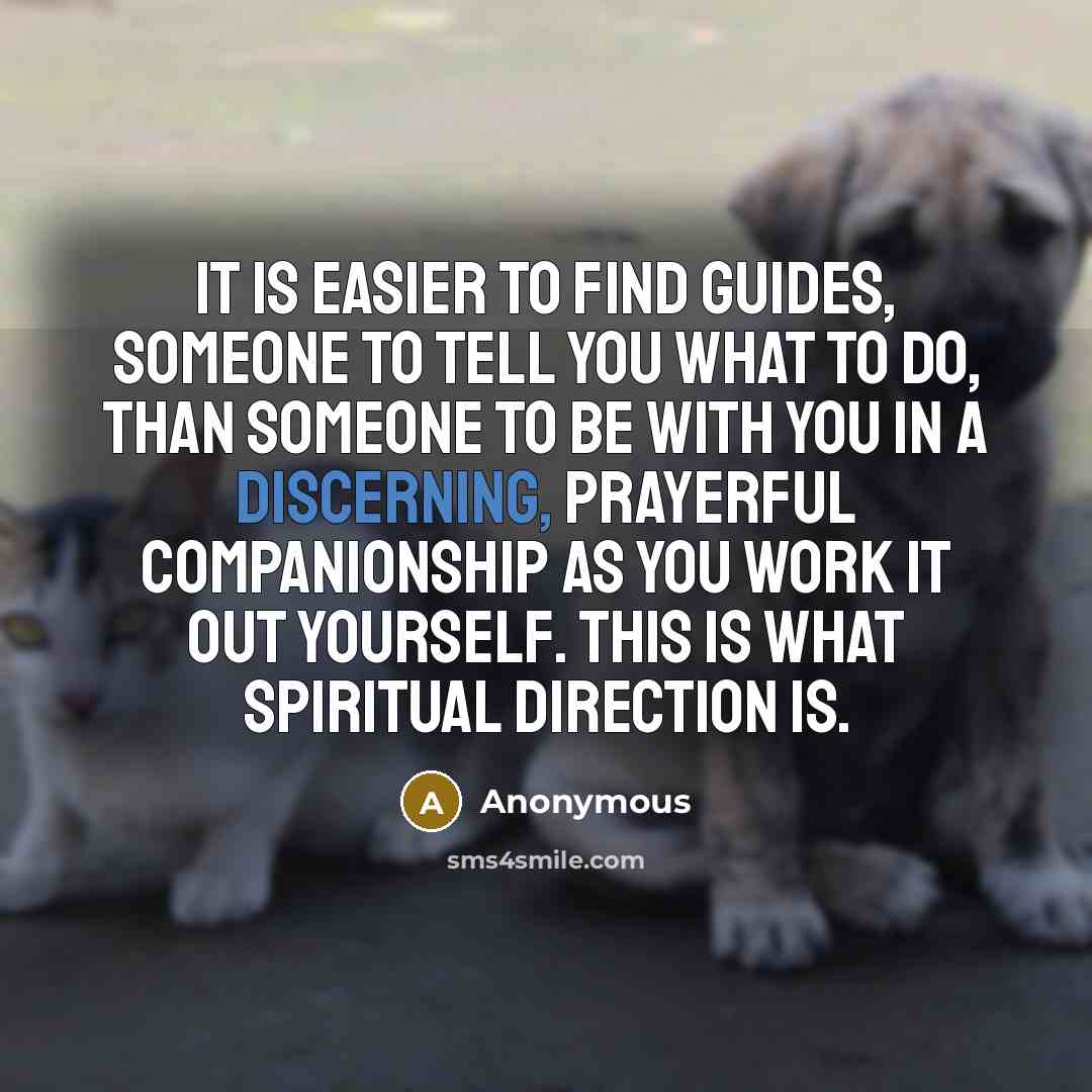 “It is easier to find guides, someone to tell you…” quote by Anonymous