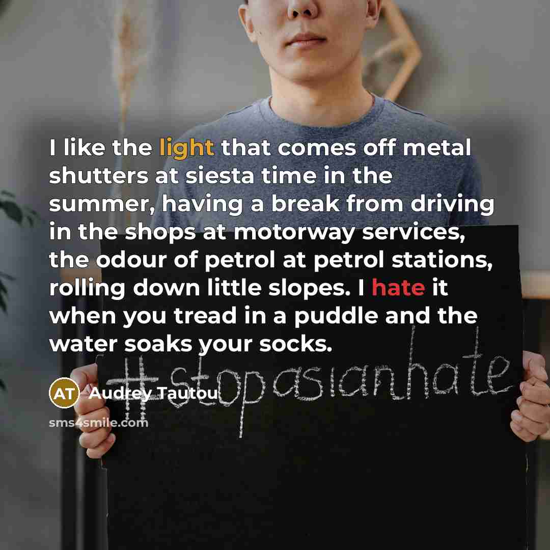 “I like the light that comes off metal shutters at…” quote by Audrey Tautou