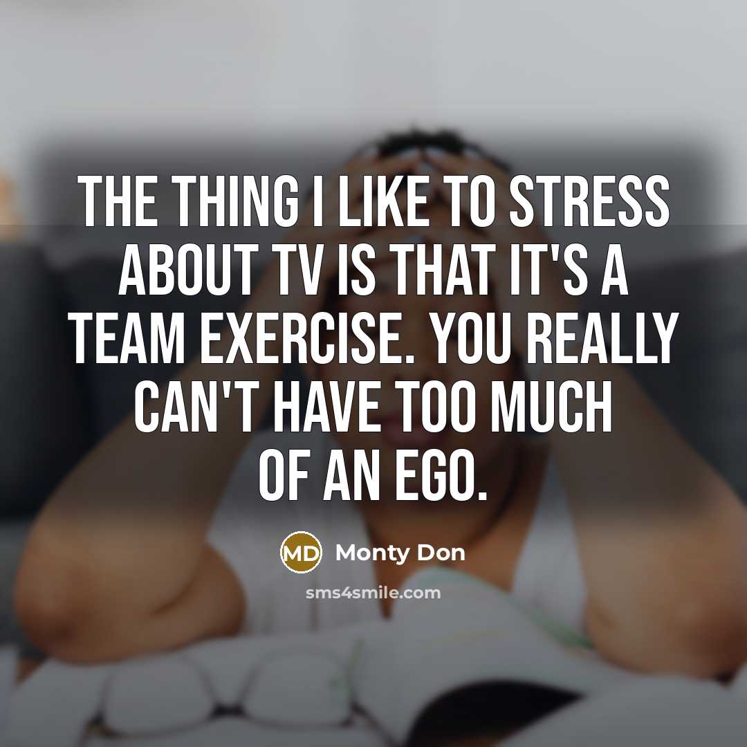 “The thing I like to stress about TV is that…” quote by Monty Don