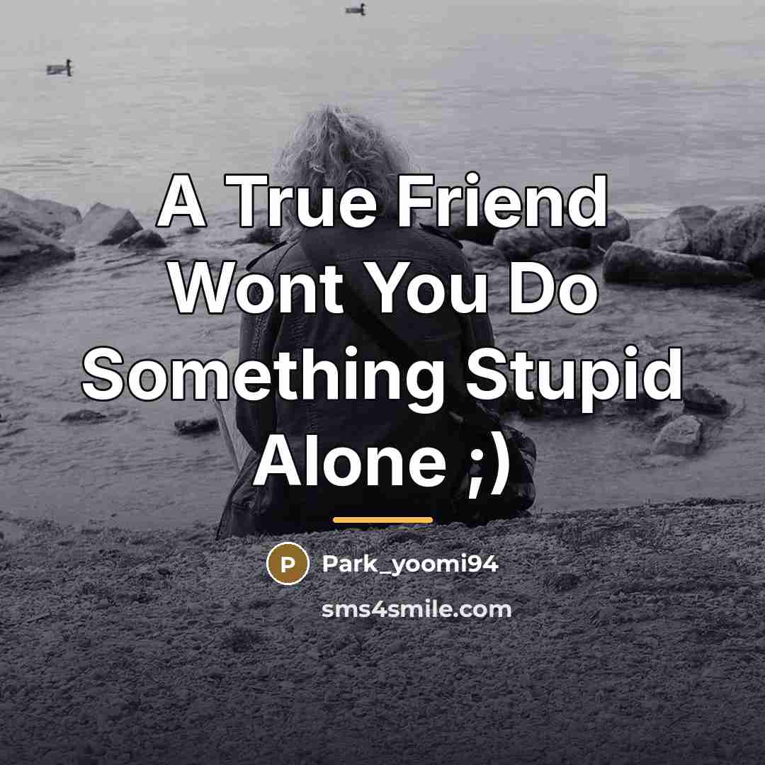 “A True Friend Wont You Do Something Stupid Alone ;)…” quote by Park_yoomi94
