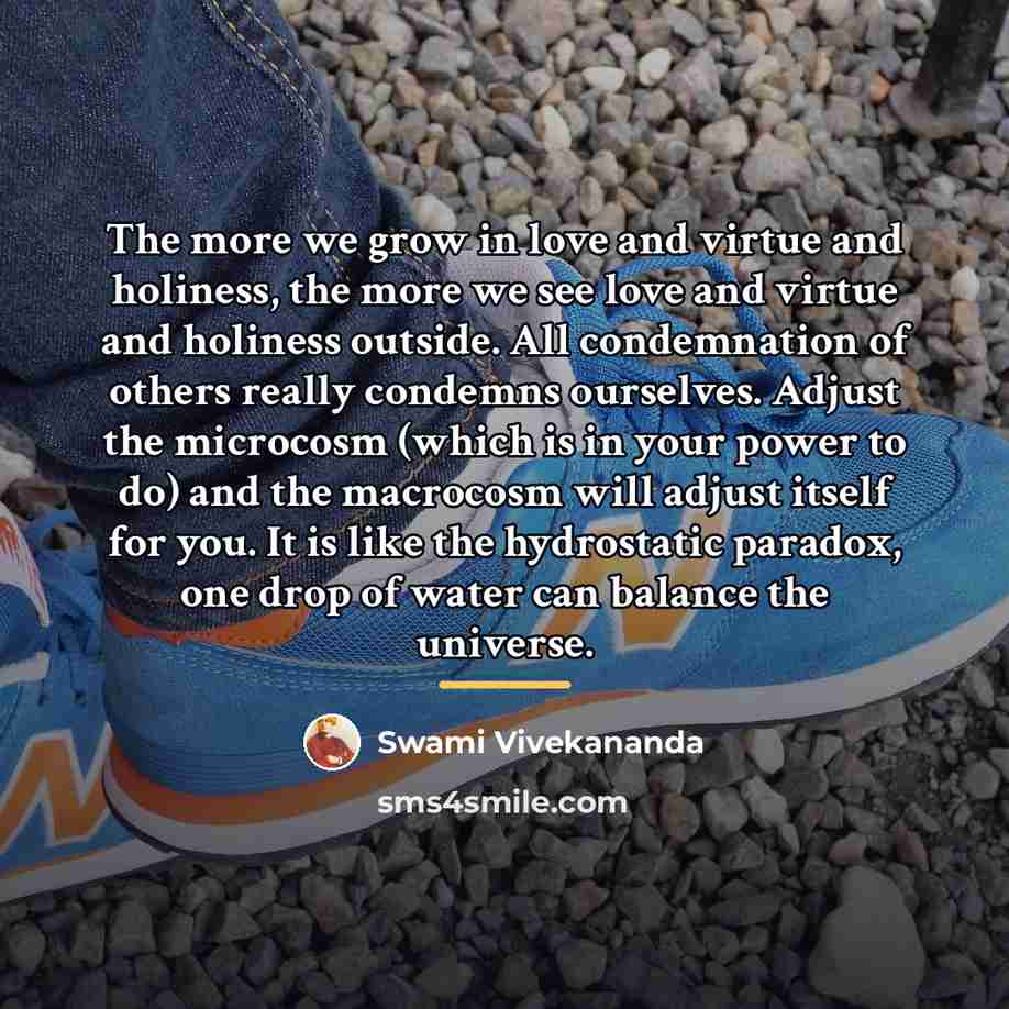 “The more we grow in love and virtue and holiness,…” quote by Swami Vivekananda