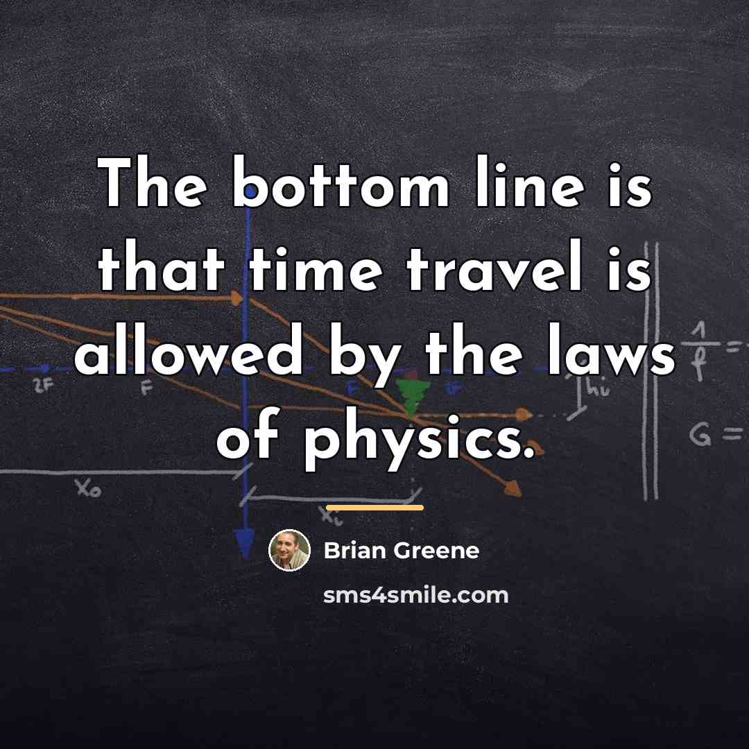“The bottom line is that time travel is allowed by…” quote by Brian Greene