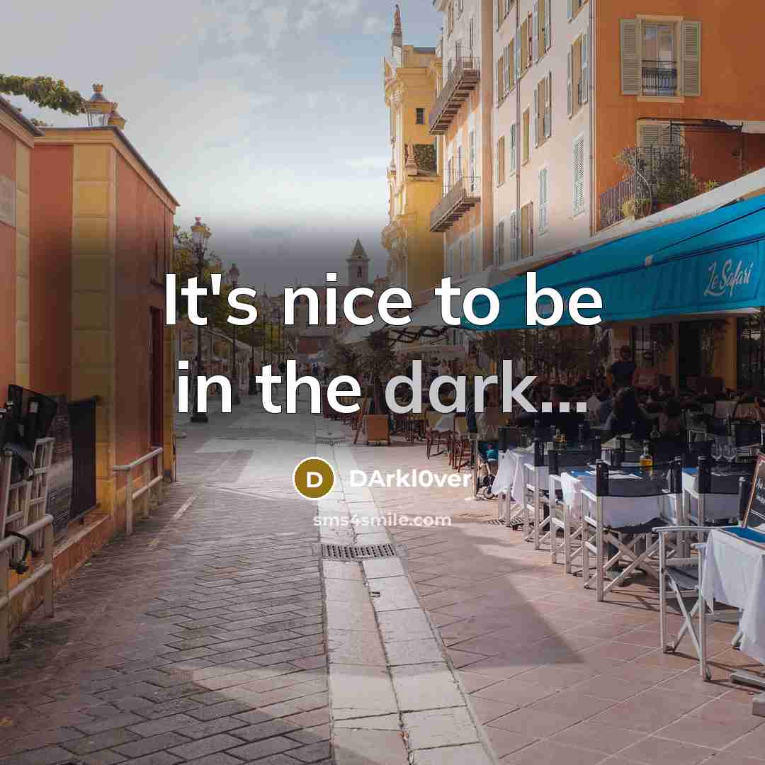 “It's nice to be in the dark...…” quote by DArkl0ver