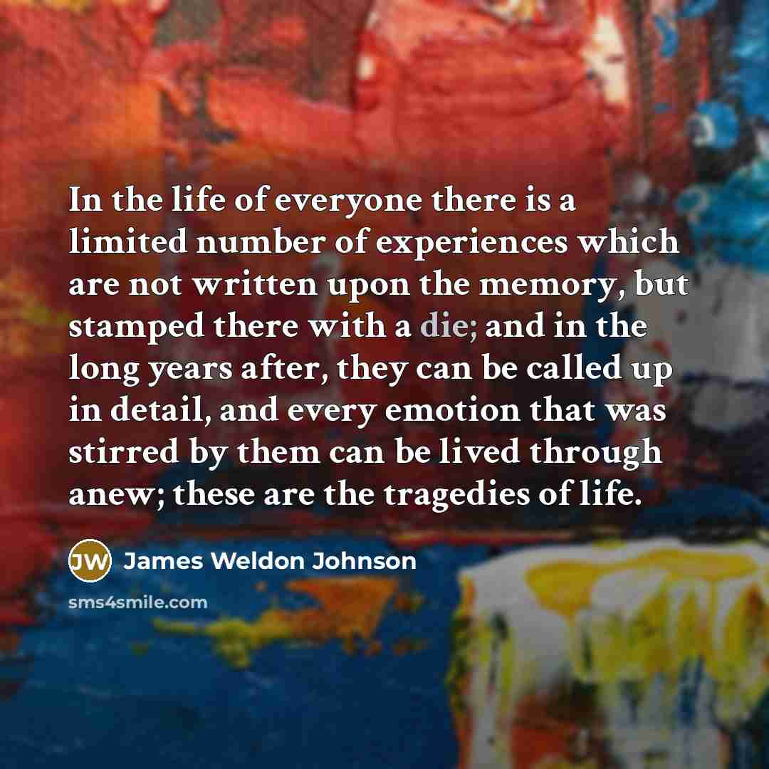 “In the life of everyone there is a limited number…” quote by James Weldon Johnson