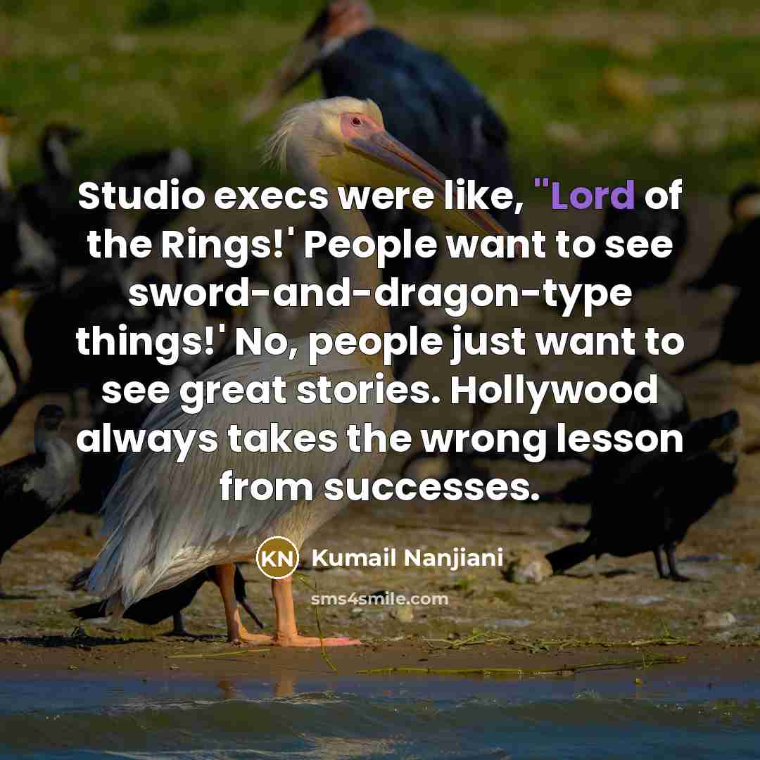 “Studio execs were like, ''Lord of the Rings!' People want…” quote by Kumail Nanjiani