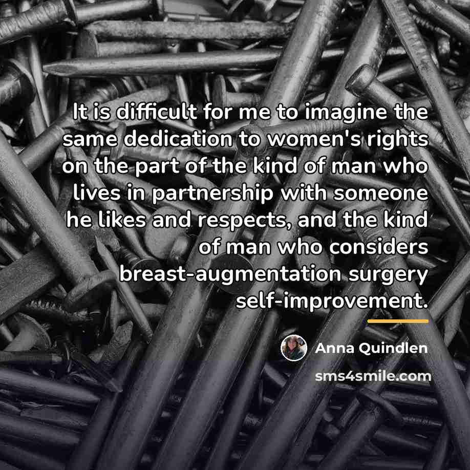 “It is difficult for me to imagine the same dedication…” quote by Anna Quindlen