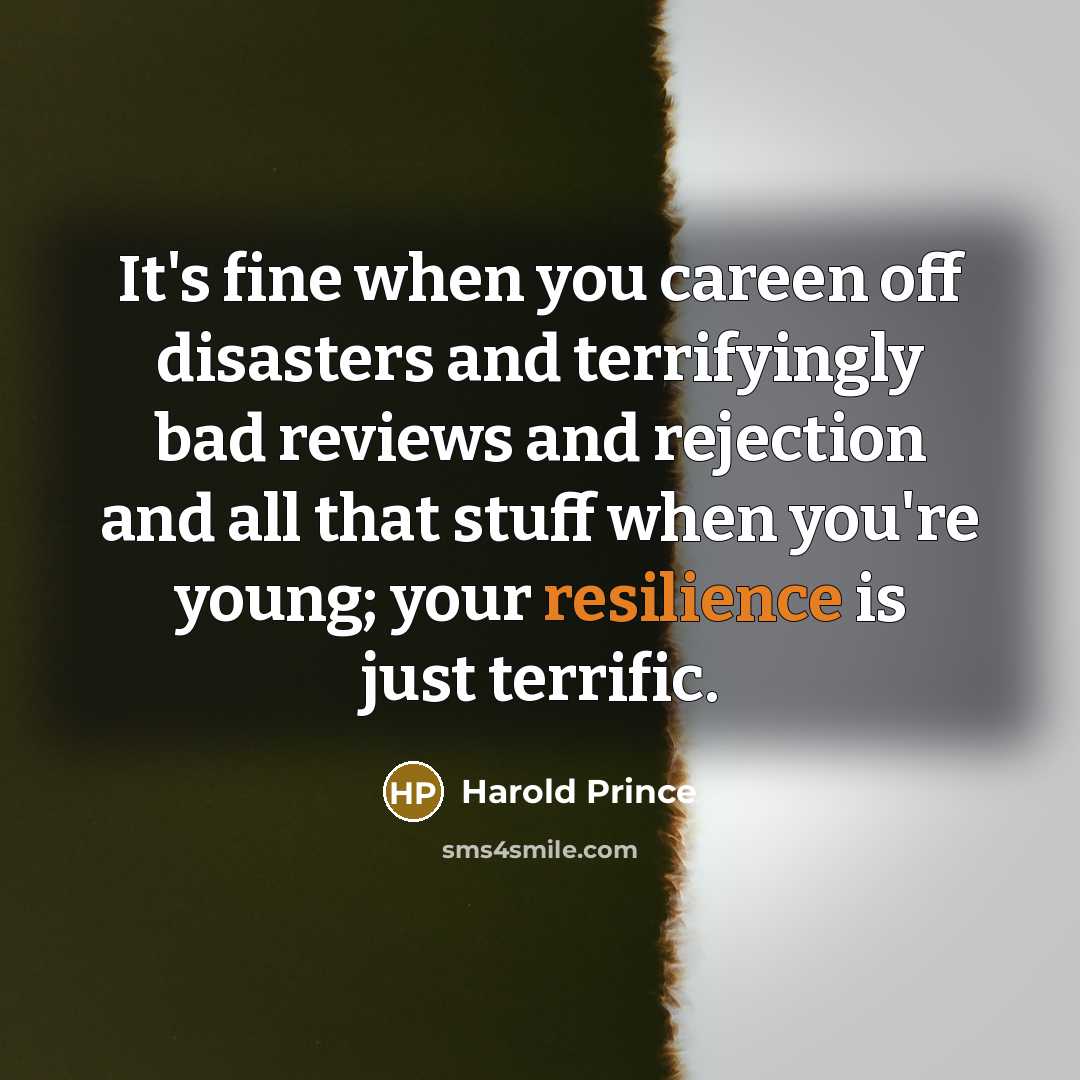 “It's fine when you careen off disasters and terrifyingly bad…” quote by Harold Prince