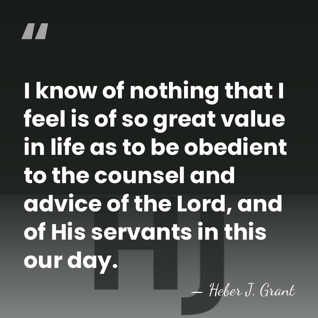 I know of nothing that I feel is of so great value&hellip; - Heber J. Grant