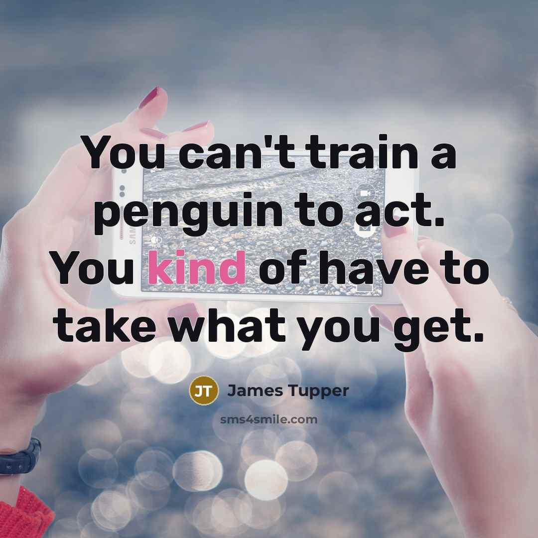“You can't train a penguin to act. You kind of…” quote by James Tupper