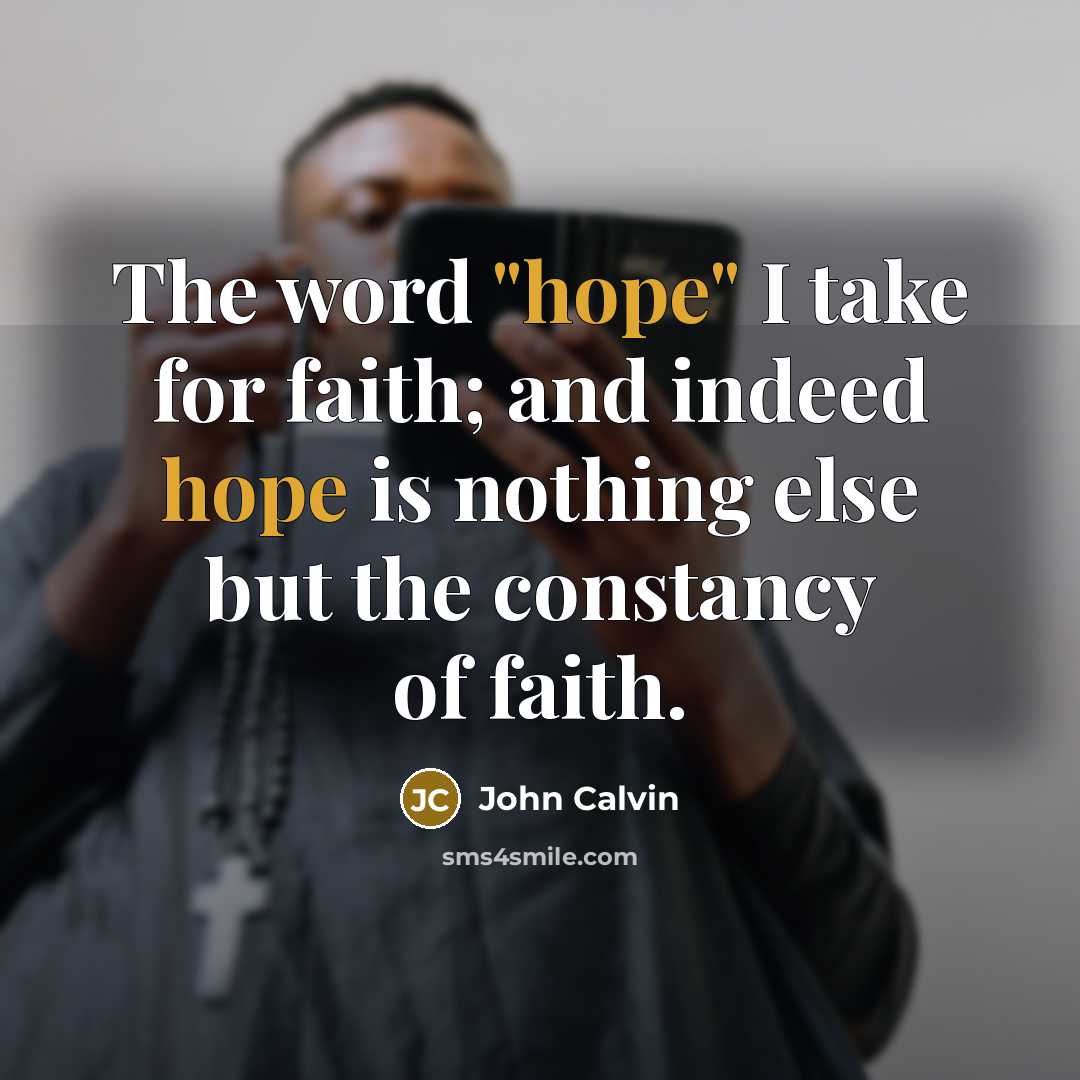 “The word "hope" I take for faith; and indeed hope…” quote by John Calvin