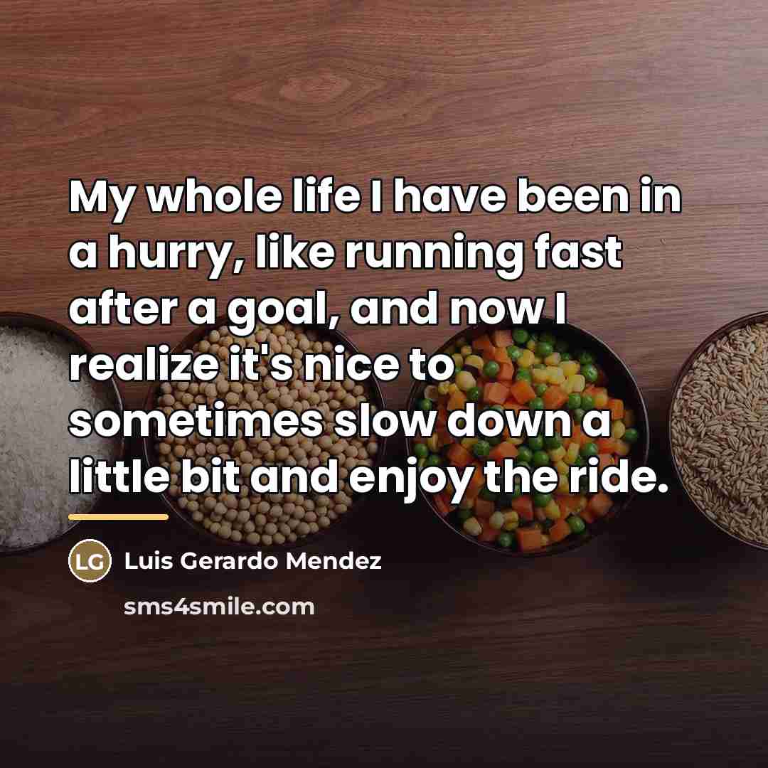 “My whole life I have been in a hurry, like…” quote by Luis Gerardo Mendez