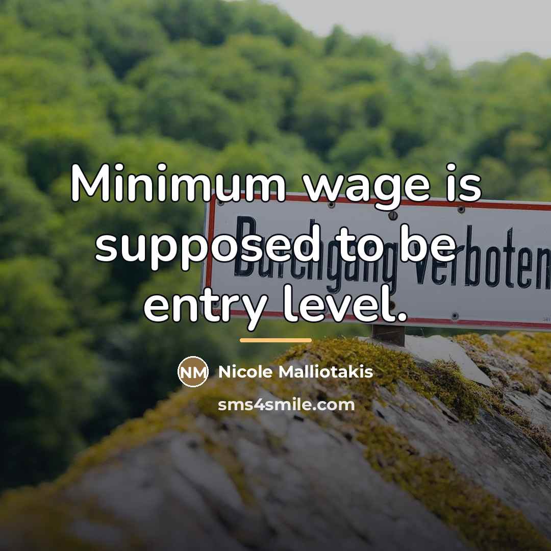 “Minimum wage is supposed to be entry level.…” quote by Nicole Malliotakis