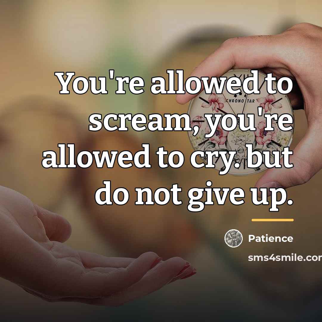 “You're allowed to scream, you're allowed to cry. but do…” quote by Patience