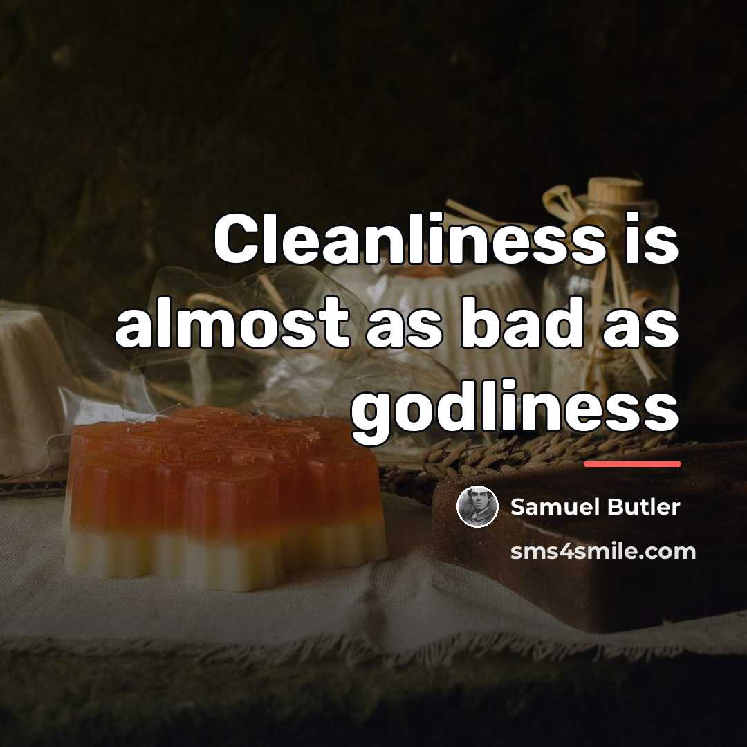 “Cleanliness is almost as bad as godliness…” quote by Samuel Butler