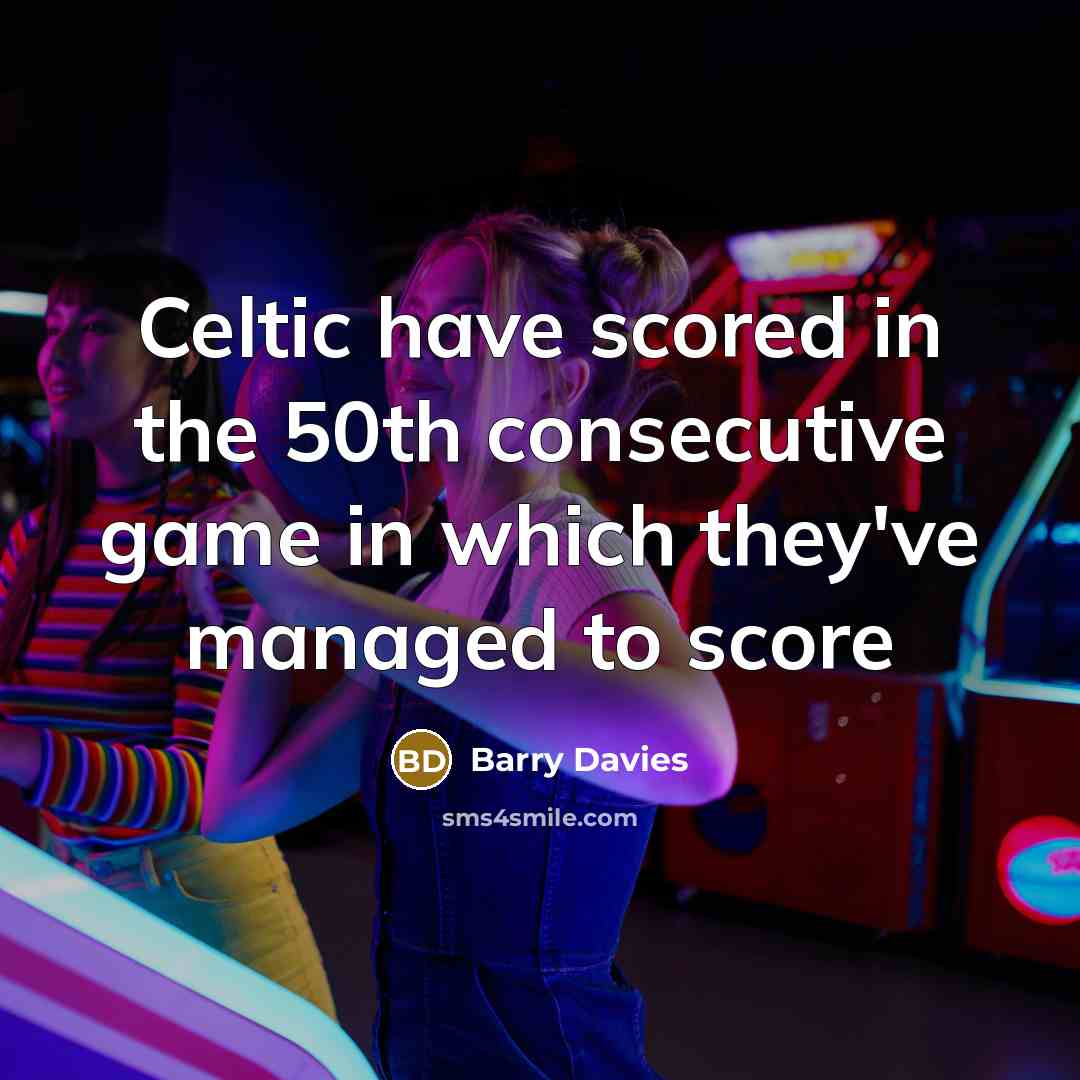 “Celtic have scored in the 50th consecutive game in which…” quote by Barry Davies