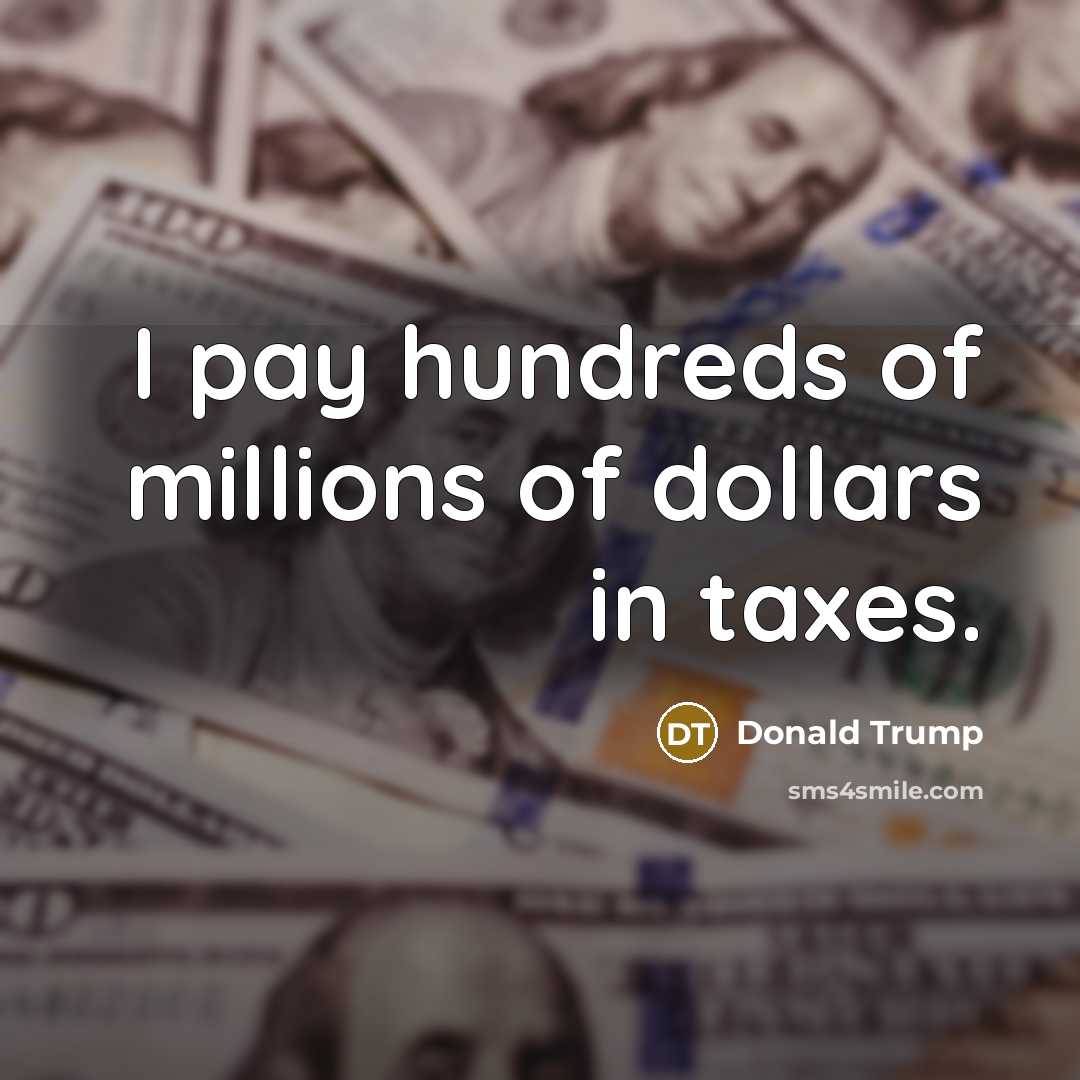 “I pay hundreds of millions of dollars in taxes.…” quote by Donald Trump