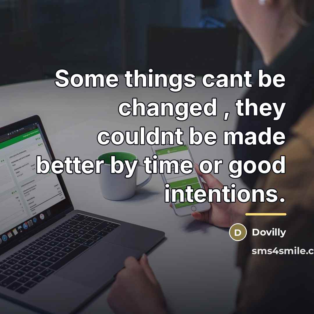 “Some things cant be changed , they couldnt be made…” quote by Dovilly