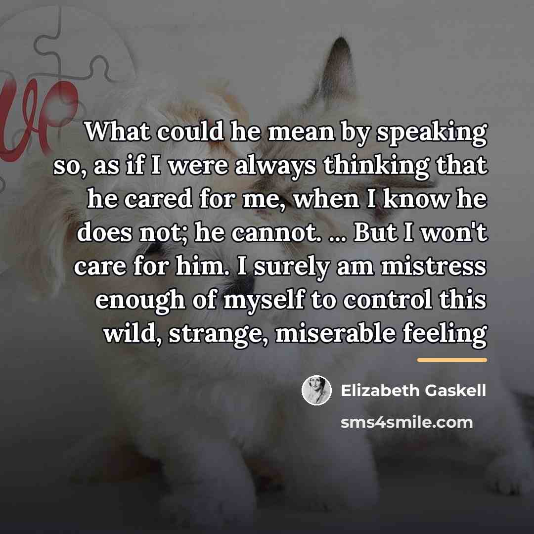 “What could he mean by speaking so, as if I…” quote by Elizabeth Gaskell